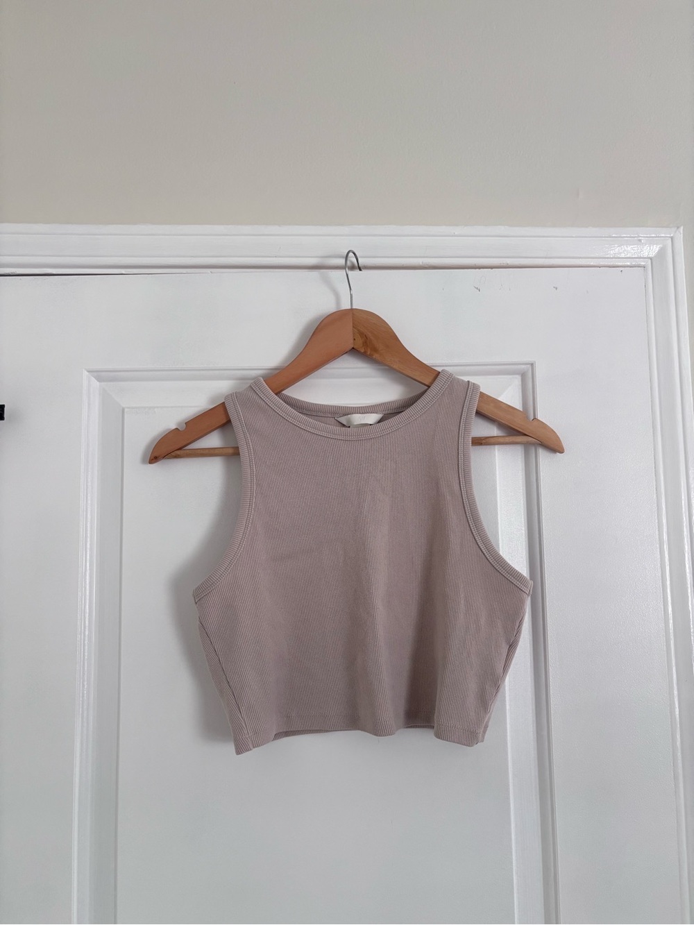 H&M Cropped Tank Top - Taupe